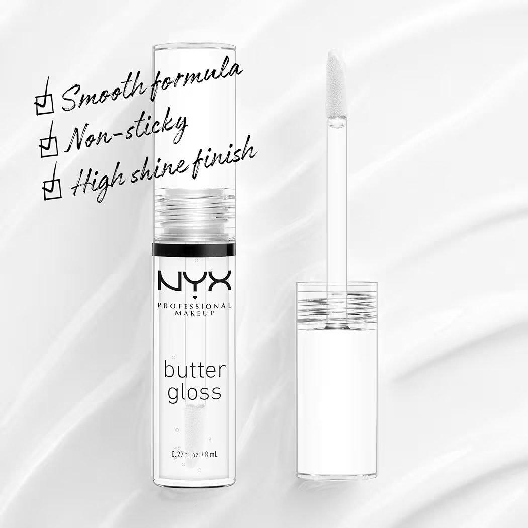 NYX PROFESSIONAL MAKEUP Butter Gloss, Non-Sticky Lip Gloss - Sugar Glass (Clear) - Image 2